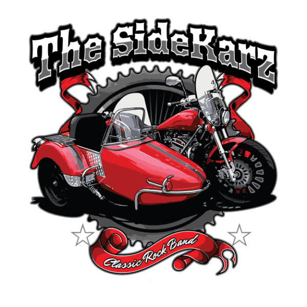 The SideKarz logo of motorcycle with text that says 'Classic Rock Band'